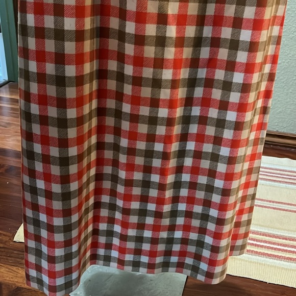 EUC VTG Young Pendleton Wool orange plaid button up maxi skirt Sz 11/12 - Picture 9 of 12
